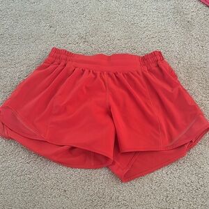 4 inch size 8 red lululemon shorts